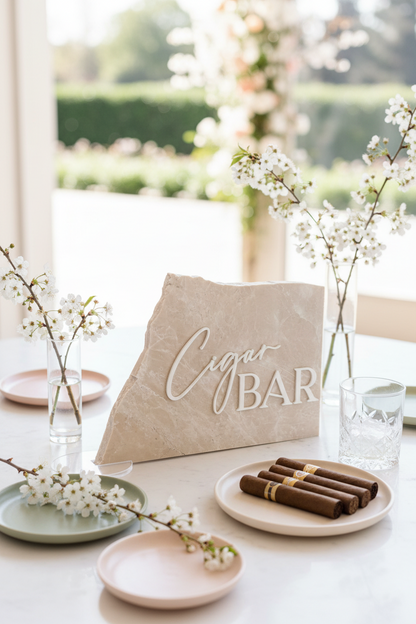 Marble Stone 3D Cigar Bar Sign