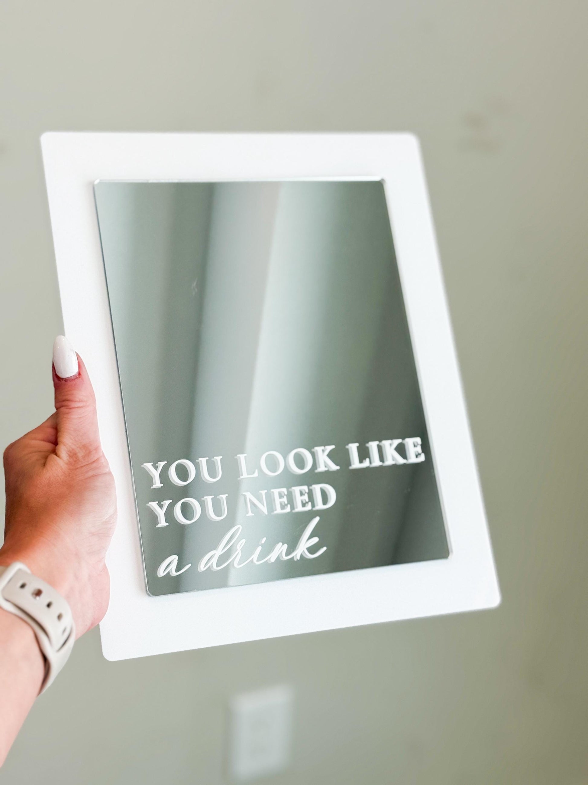 You Look Like You Need a Drink | Bar Sign for Wedding | Mirror Signage | Open Bar | Funny Wedding Ideas