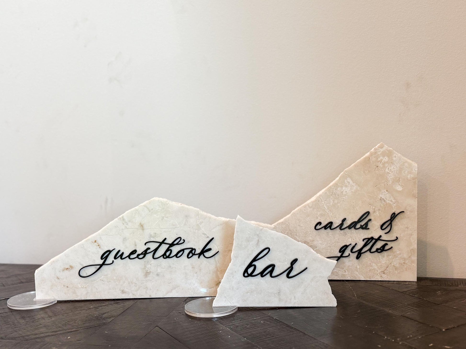 Marble 3D Cards & Gifts | Guestbook | Bar Table Sign | Modern Wedding Decor | Bundle | Party Tabletop Signs | Gold Mirror | Drink Sign