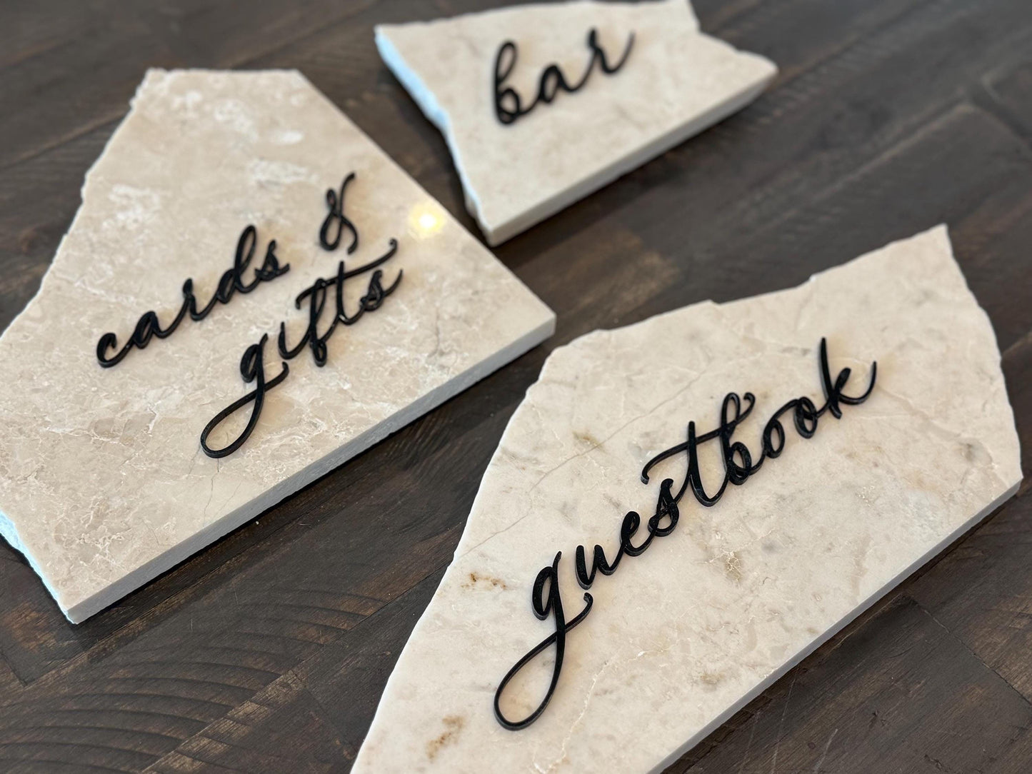 Marble 3D Cards & Gifts | Guestbook | Bar Table Sign | Modern Wedding Decor | Bundle | Party Tabletop Signs | Gold Mirror | Drink Sign