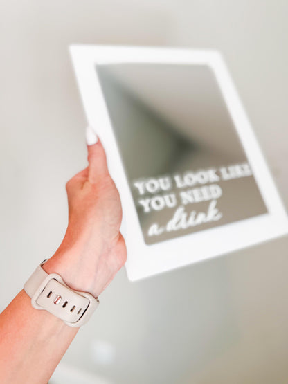 You Look Like You Need a Drink | Bar Sign for Wedding | Mirror Signage | Open Bar | Funny Wedding Ideas