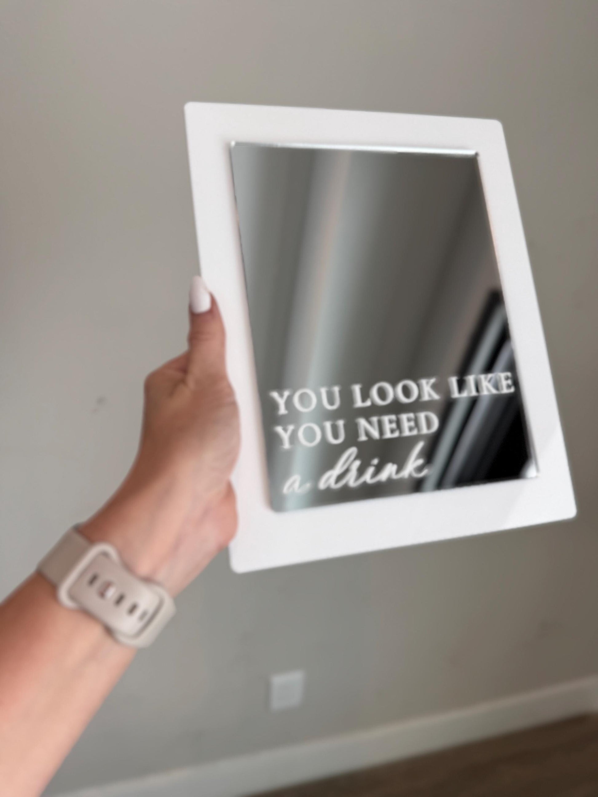 You Look Like You Need a Drink | Bar Sign for Wedding | Mirror Signage | Open Bar | Funny Wedding Ideas