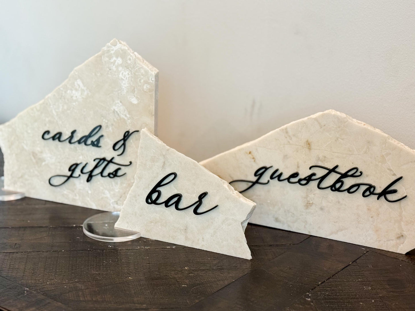 Marble 3D Cards & Gifts | Guestbook | Bar Table Sign | Modern Wedding Decor | Bundle | Party Tabletop Signs | Gold Mirror | Drink Sign