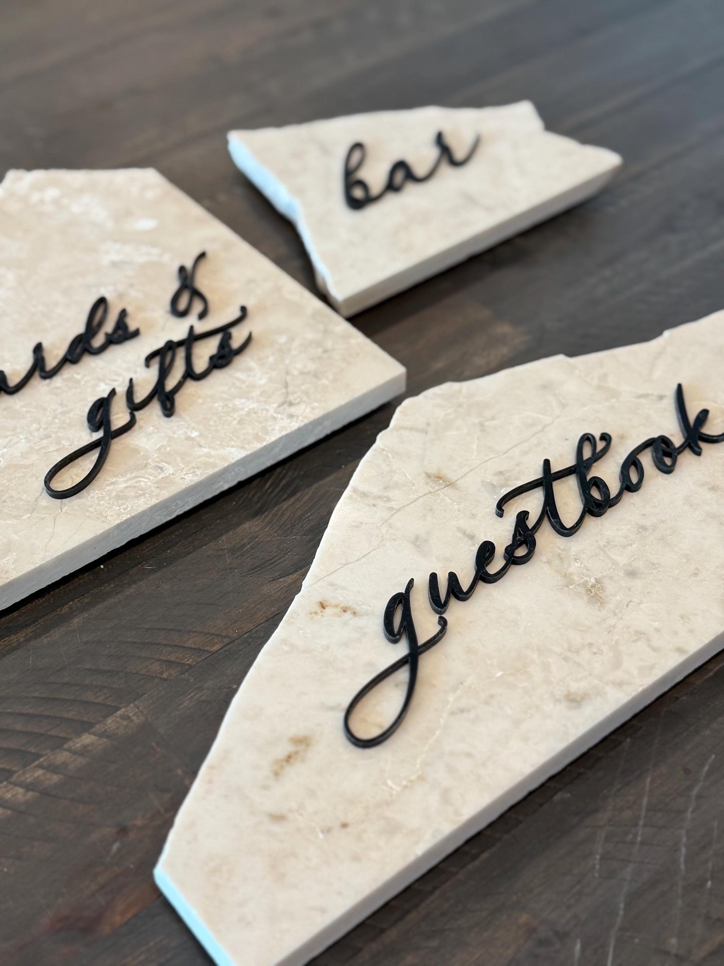 Marble 3D Cards & Gifts | Guestbook | Bar Table Sign | Modern Wedding Decor | Bundle | Party Tabletop Signs | Gold Mirror | Drink Sign