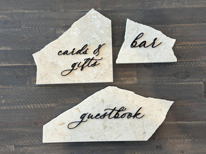 Marble 3D Cards & Gifts | Guestbook | Bar Table Sign | Modern Wedding Decor | Bundle | Party Tabletop Signs | Gold Mirror | Drink Sign