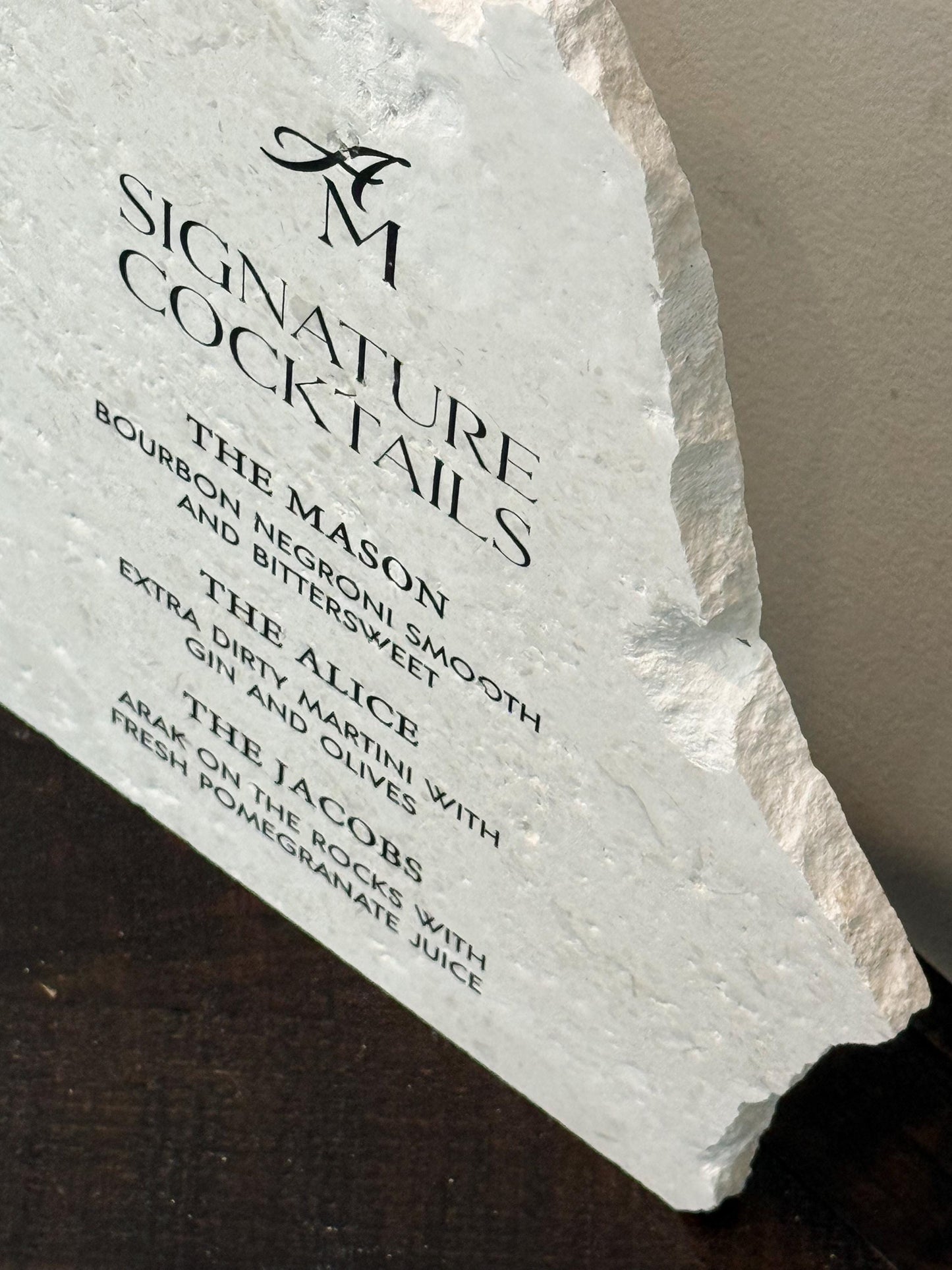 Marble Stone Bar Sign | Wedding Unique Signage | Menu sign | Drink Sign | Bar Sign | Signature Drinks