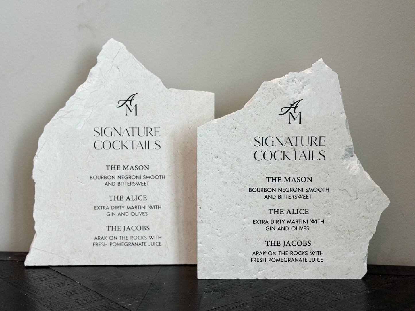 Marble Stone Bar Sign | Wedding Unique Signage | Menu sign | Drink Sign | Bar Sign | Signature Drinks