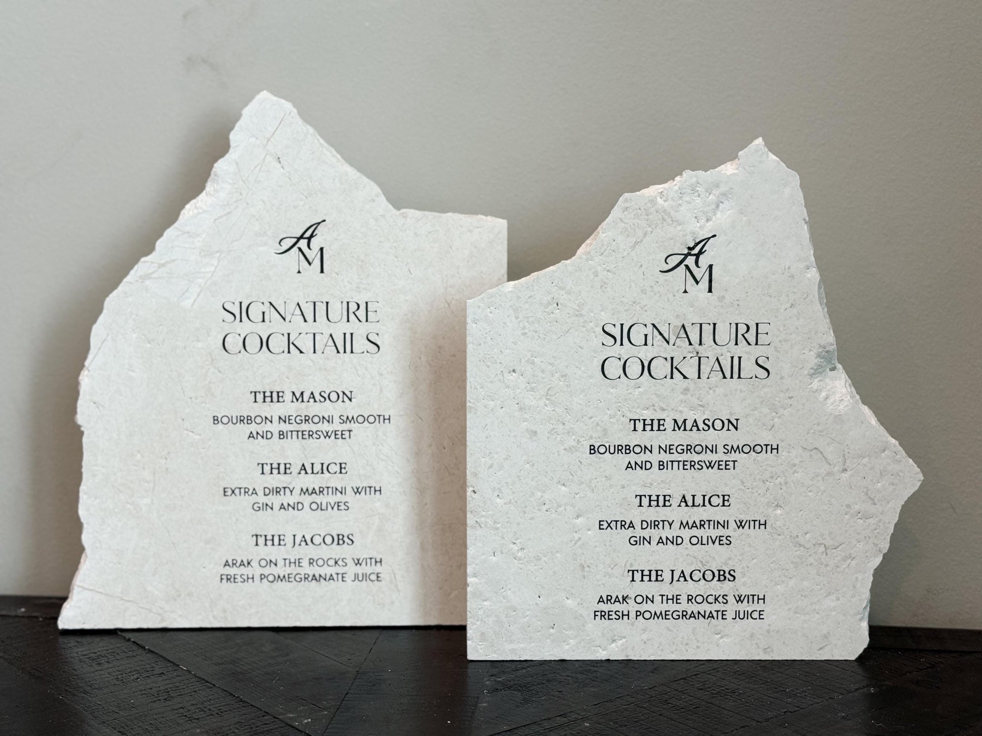 Marble Stone Bar Sign | Wedding Unique Signage | Menu sign | Drink Sign | Bar Sign | Signature Drinks