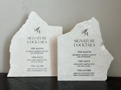 Marble Stone Bar Sign | Wedding Unique Signage | Menu sign | Drink Sign | Bar Sign | Signature Drinks
