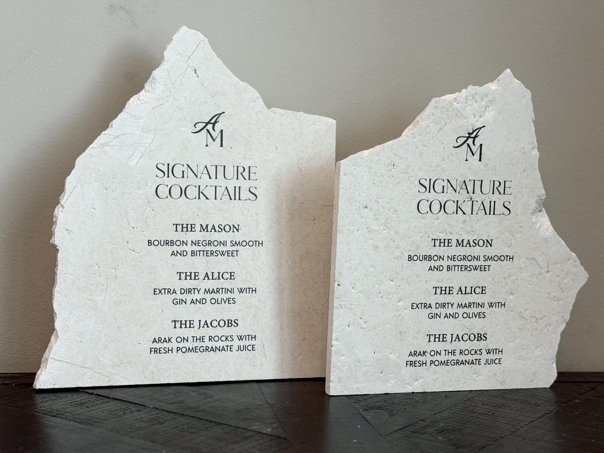 Marble Stone Bar Sign | Wedding Unique Signage | Menu sign | Drink Sign | Bar Sign | Signature Drinks