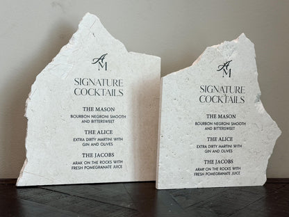 Marble Stone Bar Sign | Wedding Unique Signage | Menu sign | Drink Sign | Bar Sign | Signature Drinks