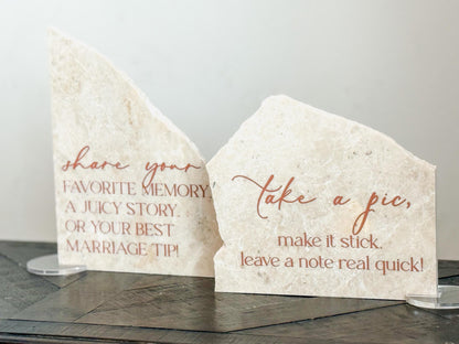 Marble Stone Bar Sign | Wedding Unique Signage | Menu sign | Drink Sign | Bar Sign | Signature Drinks