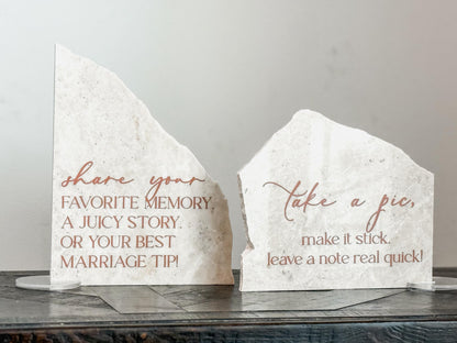 Marble Stone Bar Sign | Wedding Unique Signage | Menu sign | Drink Sign | Bar Sign | Signature Drinks