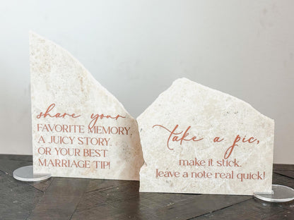 Marble Stone Bar Sign | Wedding Unique Signage | Menu sign | Drink Sign | Bar Sign | Signature Drinks