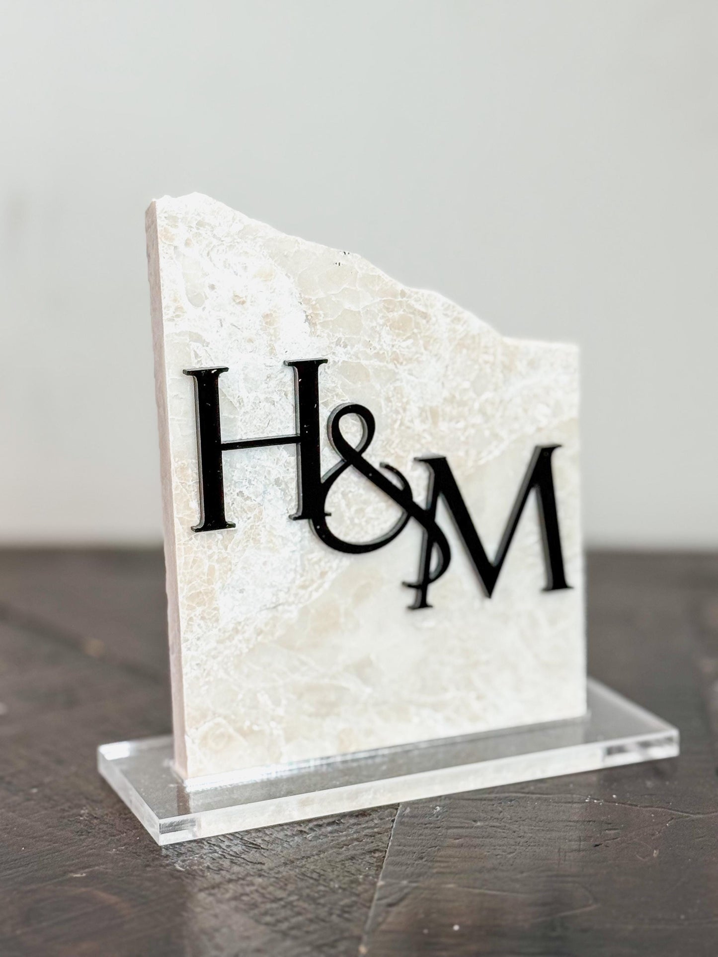 Initial Marble Stone Table Numbers | Wedding Unique Signage | Custom Layered Decor | Table Numbers | Tablescape Decor | Travertine Looking