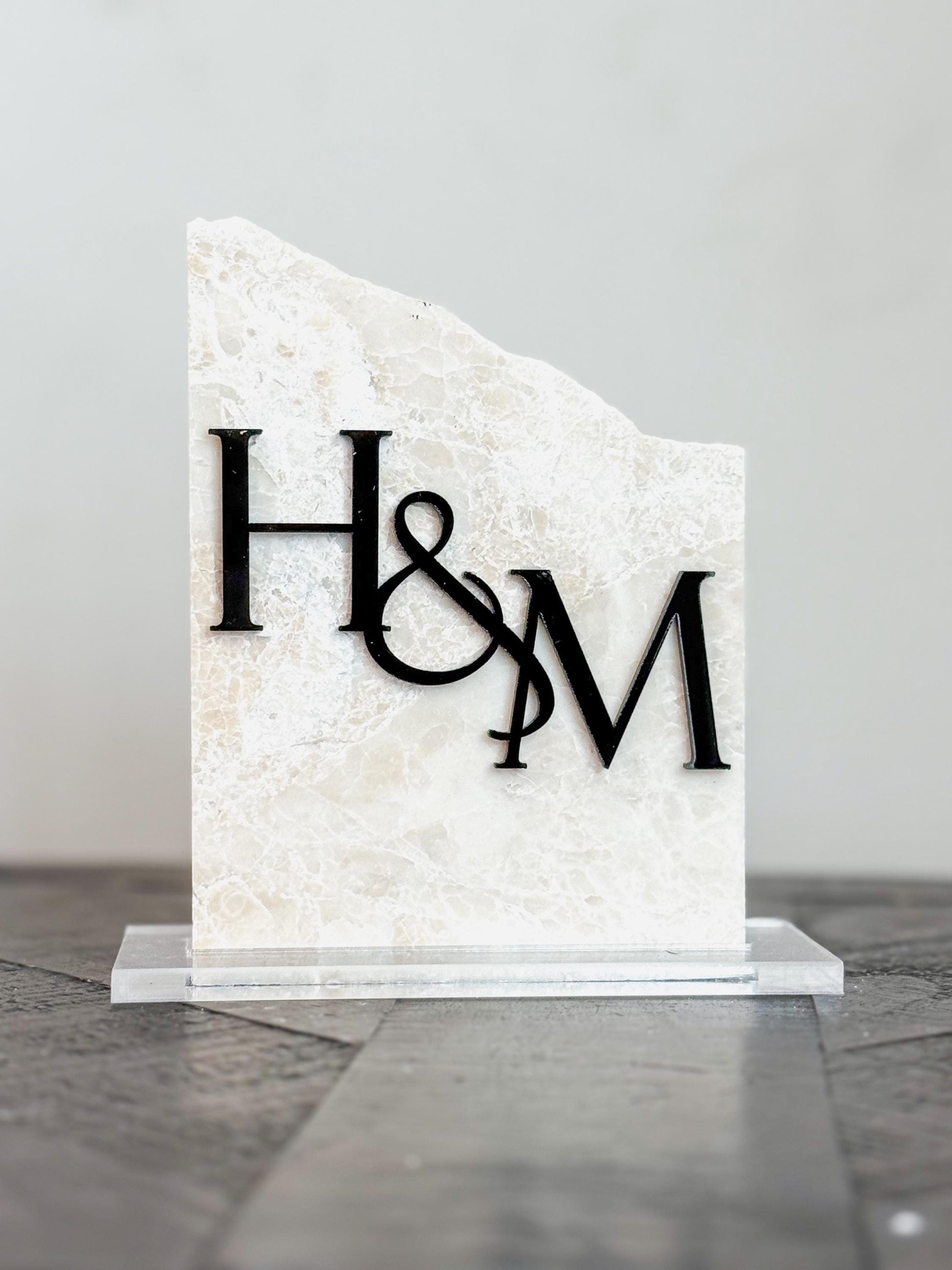 Initial Marble Stone Table Numbers | Wedding Unique Signage | Custom Layered Decor | Table Numbers | Tablescape Decor | Travertine Looking