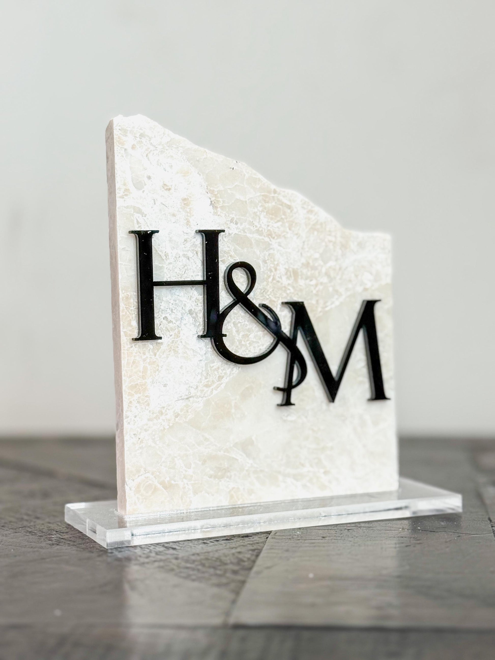 Initial Marble Stone Table Numbers | Wedding Unique Signage | Custom Layered Decor | Table Numbers | Tablescape Decor | Travertine Looking