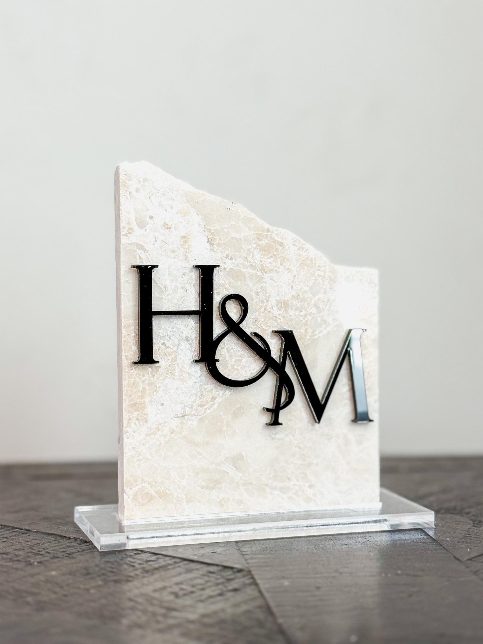 Initial Marble Stone Table Numbers | Wedding Unique Signage | Custom Layered Decor | Table Numbers | Tablescape Decor | Travertine Looking