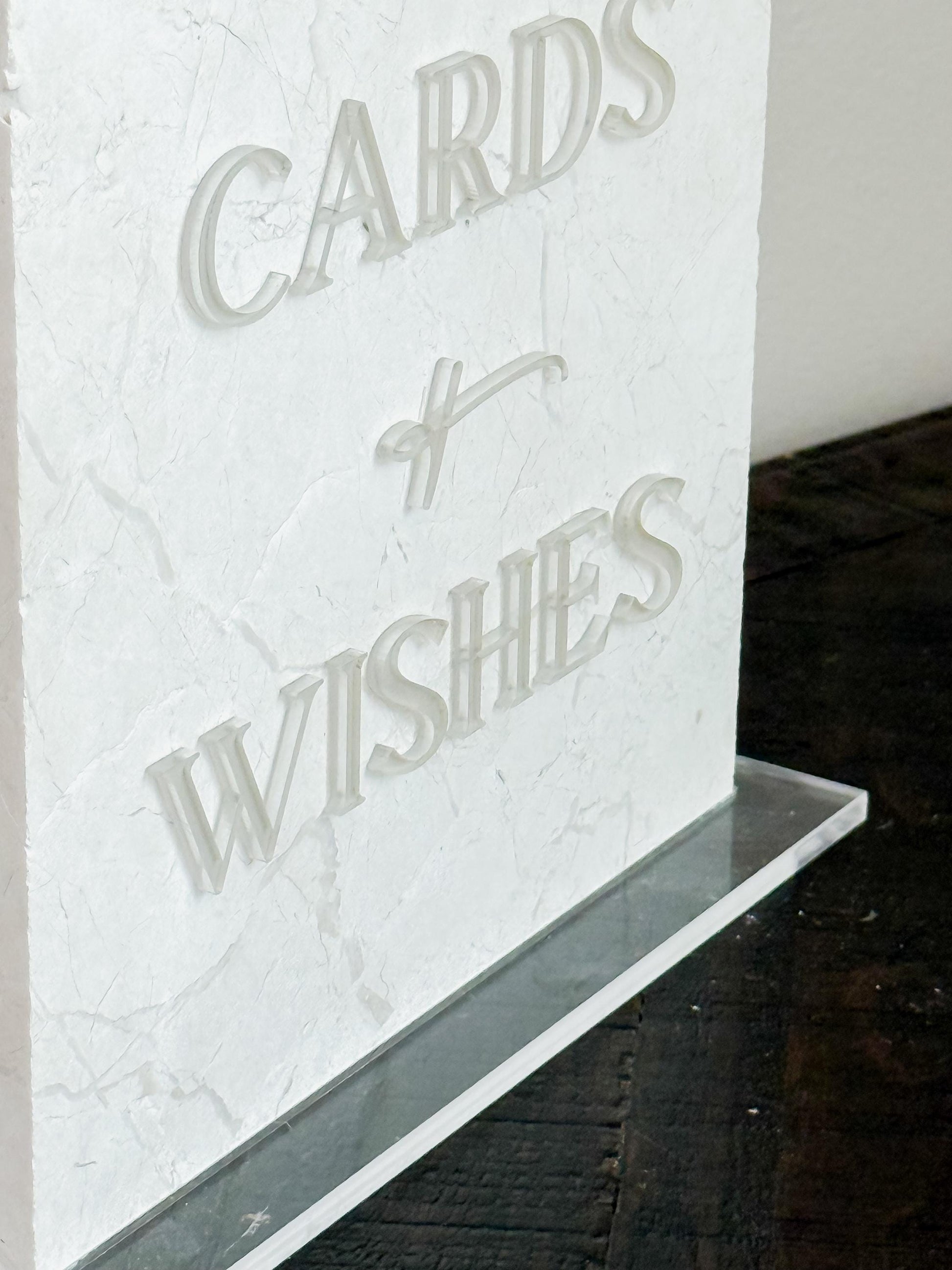 Marble 3D Cards and Wishes Table Sign | Wedding Sign | Modern Wedding Decor | Favor Sign | Party Tabletop Signs | Gold Mirror