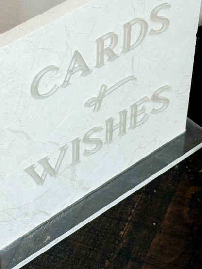 Marble 3D Cards and Wishes Table Sign | Wedding Sign | Modern Wedding Decor | Favor Sign | Party Tabletop Signs | Gold Mirror