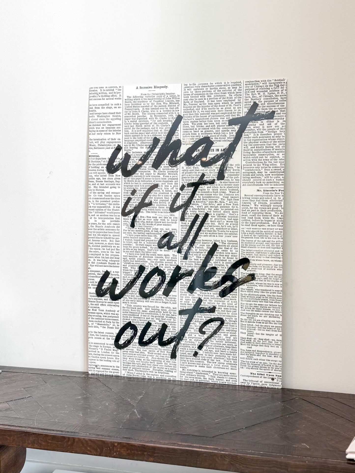 Luxury Acrylic Wall Art “What If It All Works Out?” – 35x24” Modern Quote Sign | Premium Acrylic Home Decor by Luxe Lines