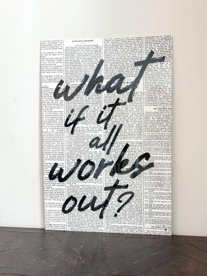 Luxury Acrylic Wall Art “What If It All Works Out?” – 35x24” Modern Quote Sign | Premium Acrylic Home Decor by Luxe Lines