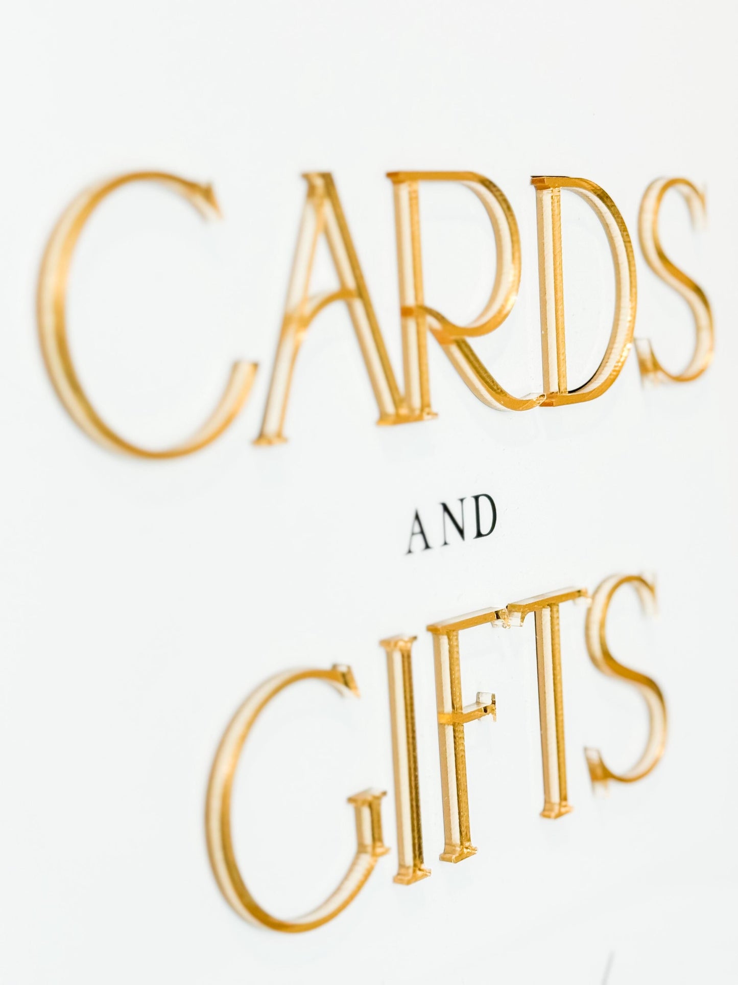 2026 Bride Cards & Gifts Sign – Gold 3D Acrylic Wedding Sign 8x10 | Cards and Gifts | Modern Luxury Acrylic Decor by Luxe Lines