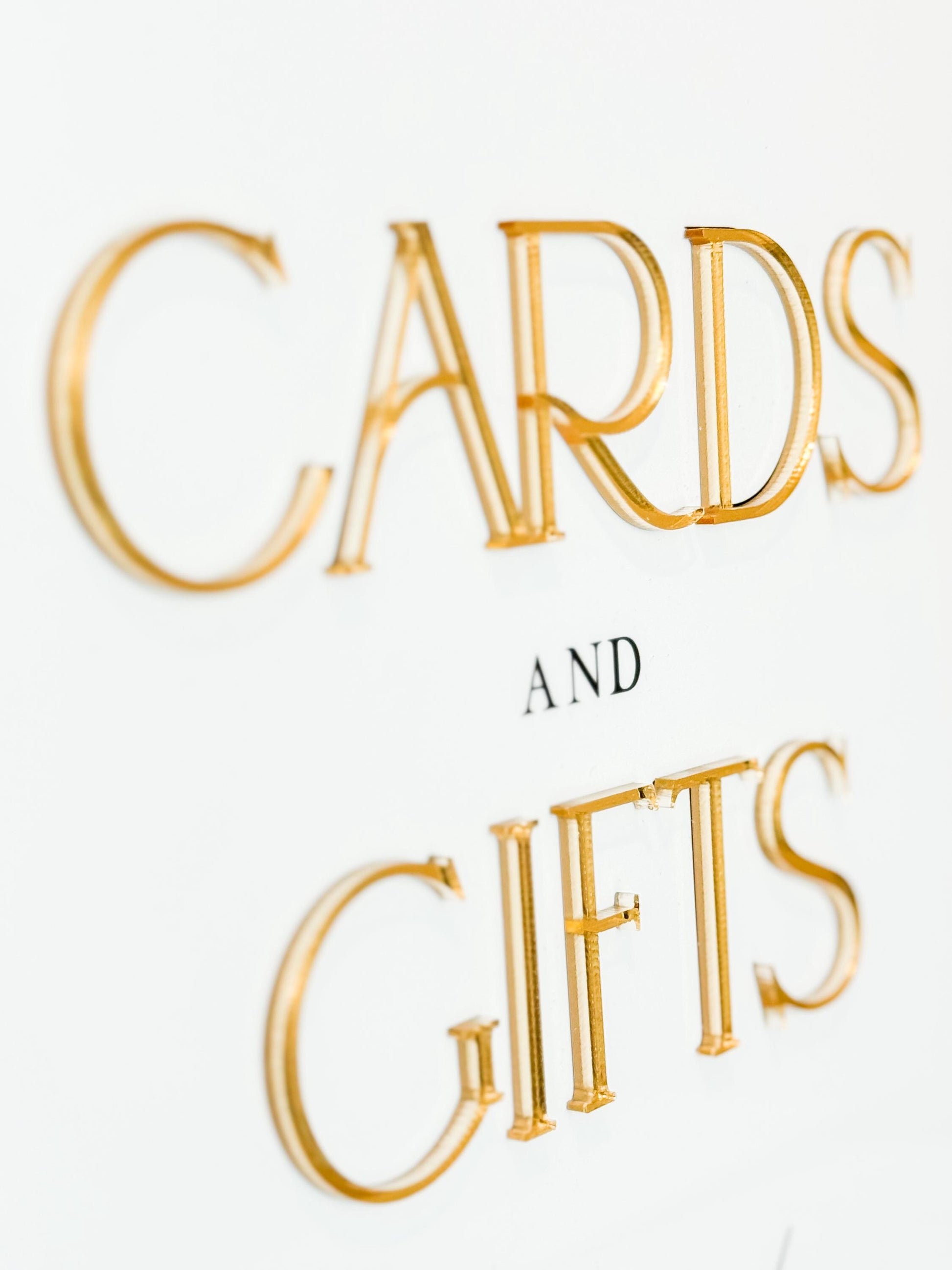 2026 Bride Cards & Gifts Sign – Gold 3D Acrylic Wedding Sign 8x10 | Cards and Gifts | Modern Luxury Acrylic Decor by Luxe Lines