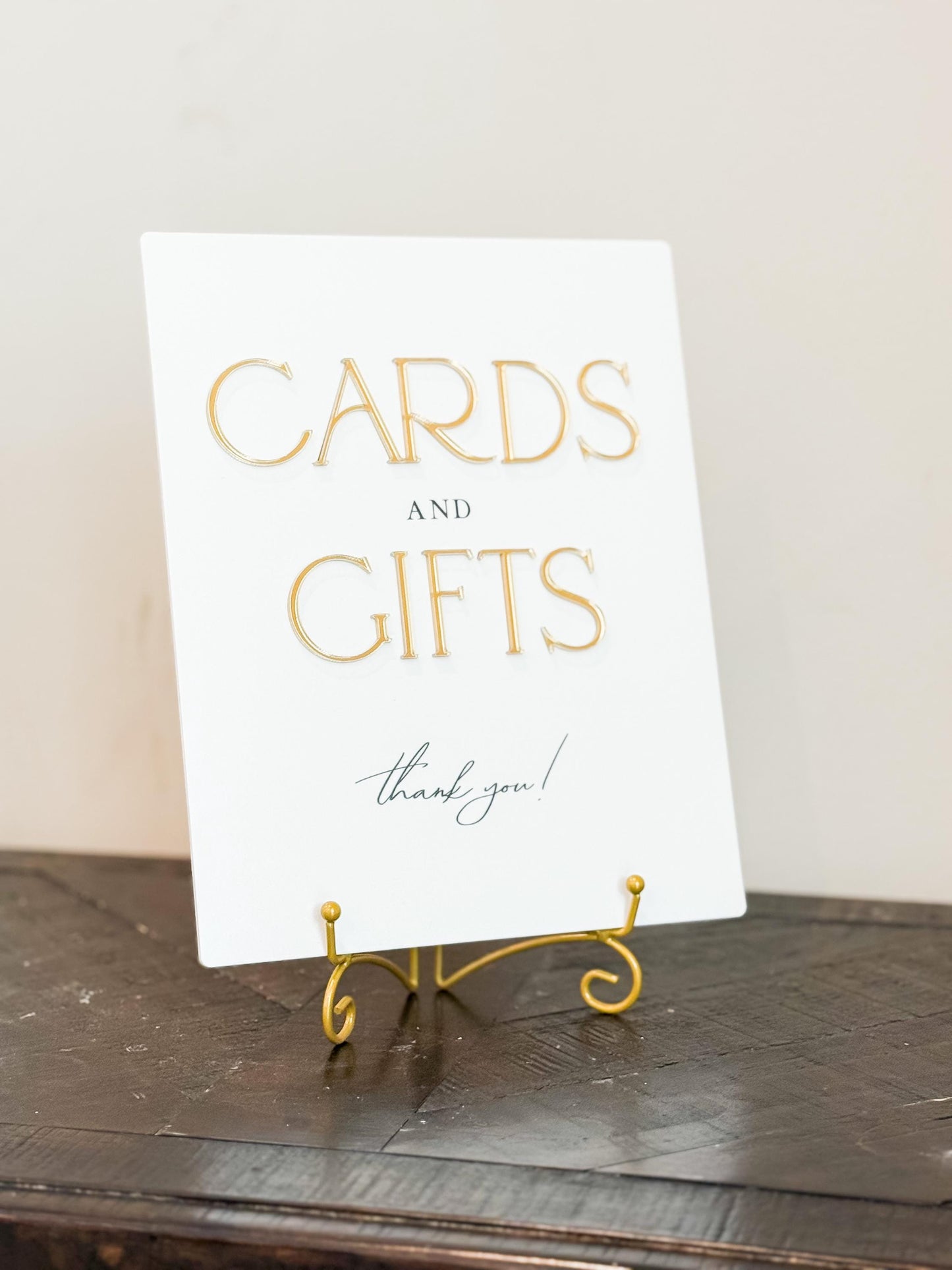 2026 Bride Cards & Gifts Sign – Gold 3D Acrylic Wedding Sign 8x10 | Cards and Gifts | Modern Luxury Acrylic Decor by Luxe Lines