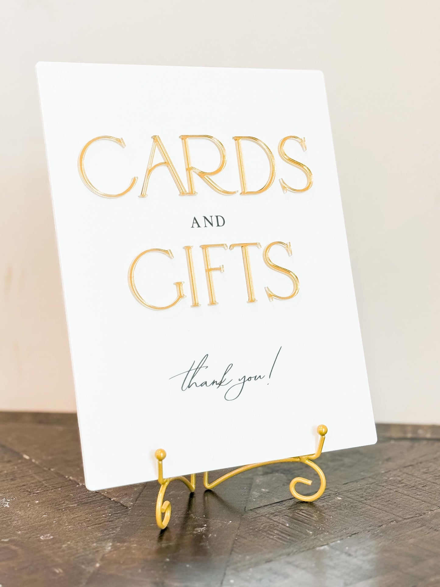 2026 Bride Cards & Gifts Sign – Gold 3D Acrylic Wedding Sign 8x10 | Cards and Gifts | Modern Luxury Acrylic Decor by Luxe Lines