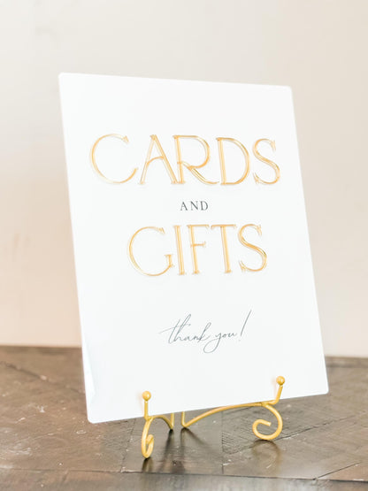 2026 Bride Cards & Gifts Sign – Gold 3D Acrylic Wedding Sign 8x10 | Cards and Gifts | Modern Luxury Acrylic Decor by Luxe Lines