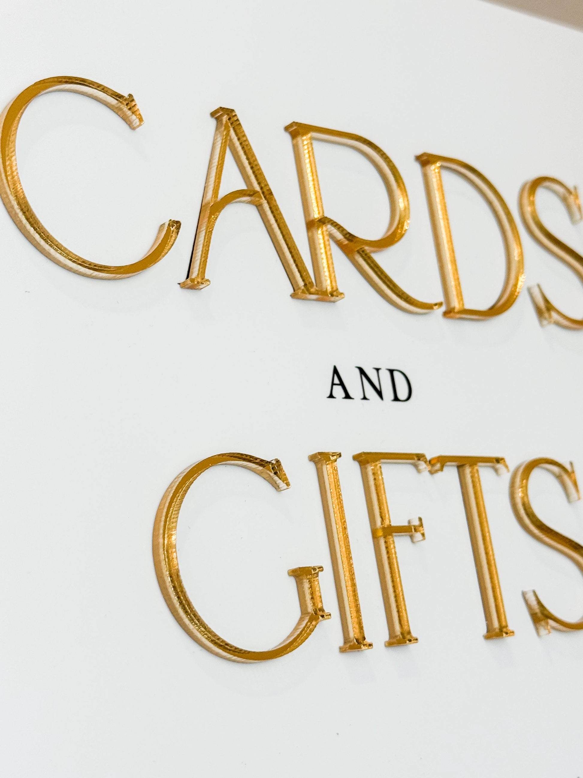 2026 Bride Cards & Gifts Sign – Gold 3D Acrylic Wedding Sign 8x10 | Cards and Gifts | Modern Luxury Acrylic Decor by Luxe Lines