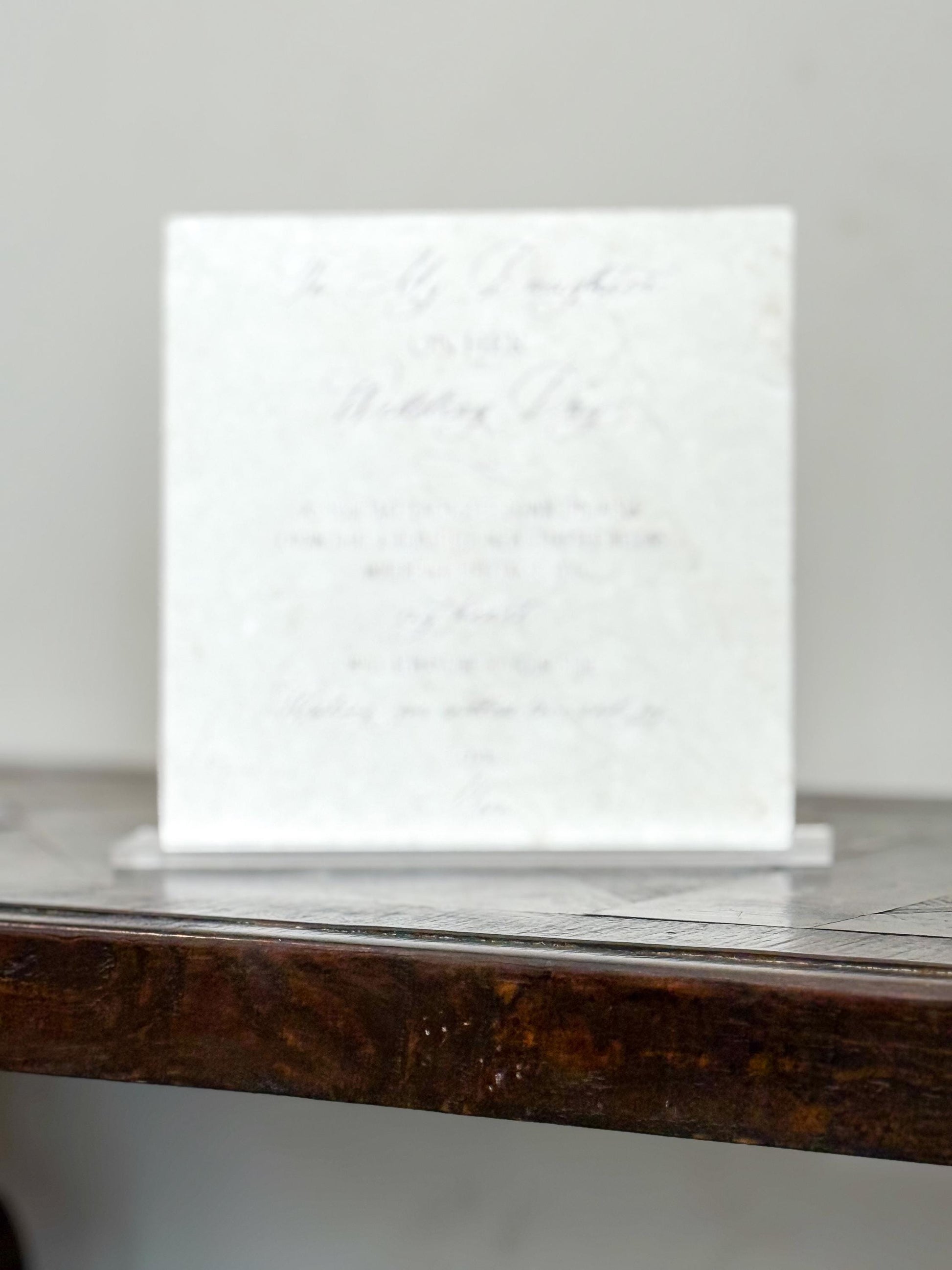 To My Daughter on Her Wedding Day Marble Sign – 8x8 Gift from Mom with Acrylic Stand | Elegant Wedding Keepsake by Luxe Lines Designs