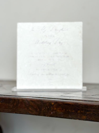 To My Daughter on Her Wedding Day Marble Sign – 8x8 Gift from Mom with Acrylic Stand | Elegant Wedding Keepsake by Luxe Lines Designs