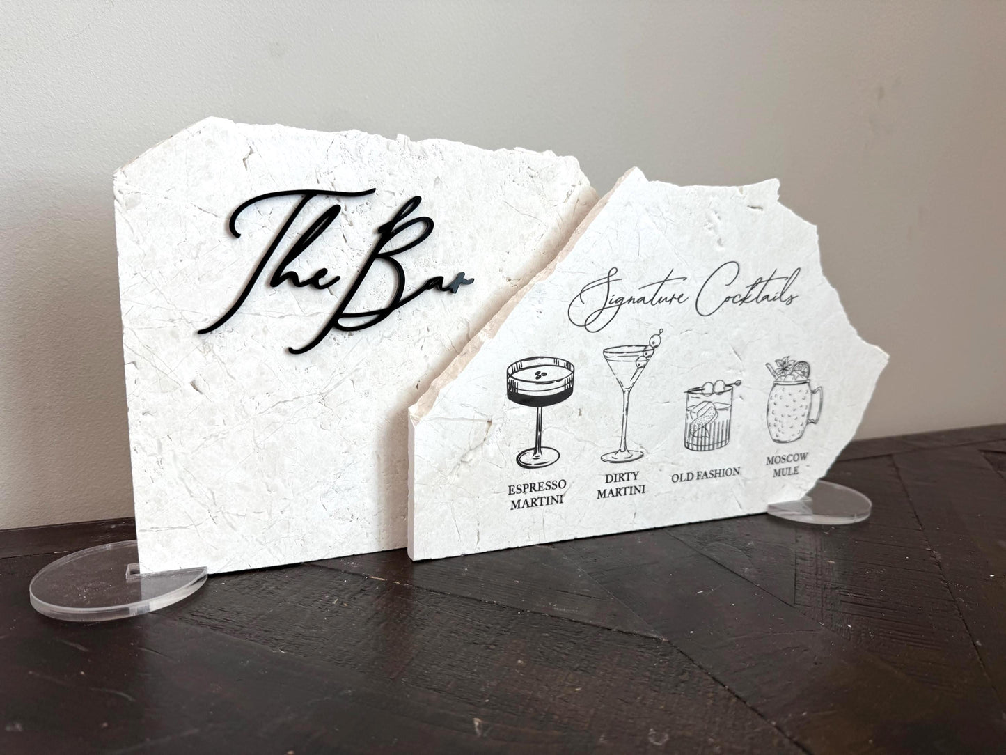 3D Marble Stone Bar Sign