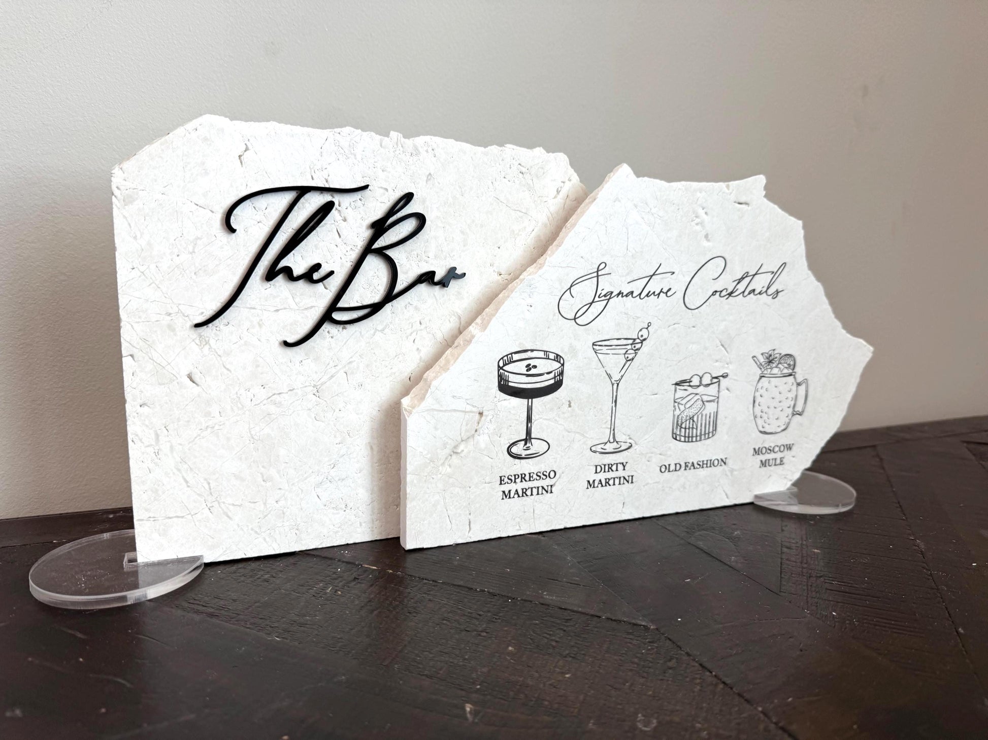3D Marble Stone Bar Sign