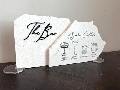 3D Marble Stone Bar Sign
