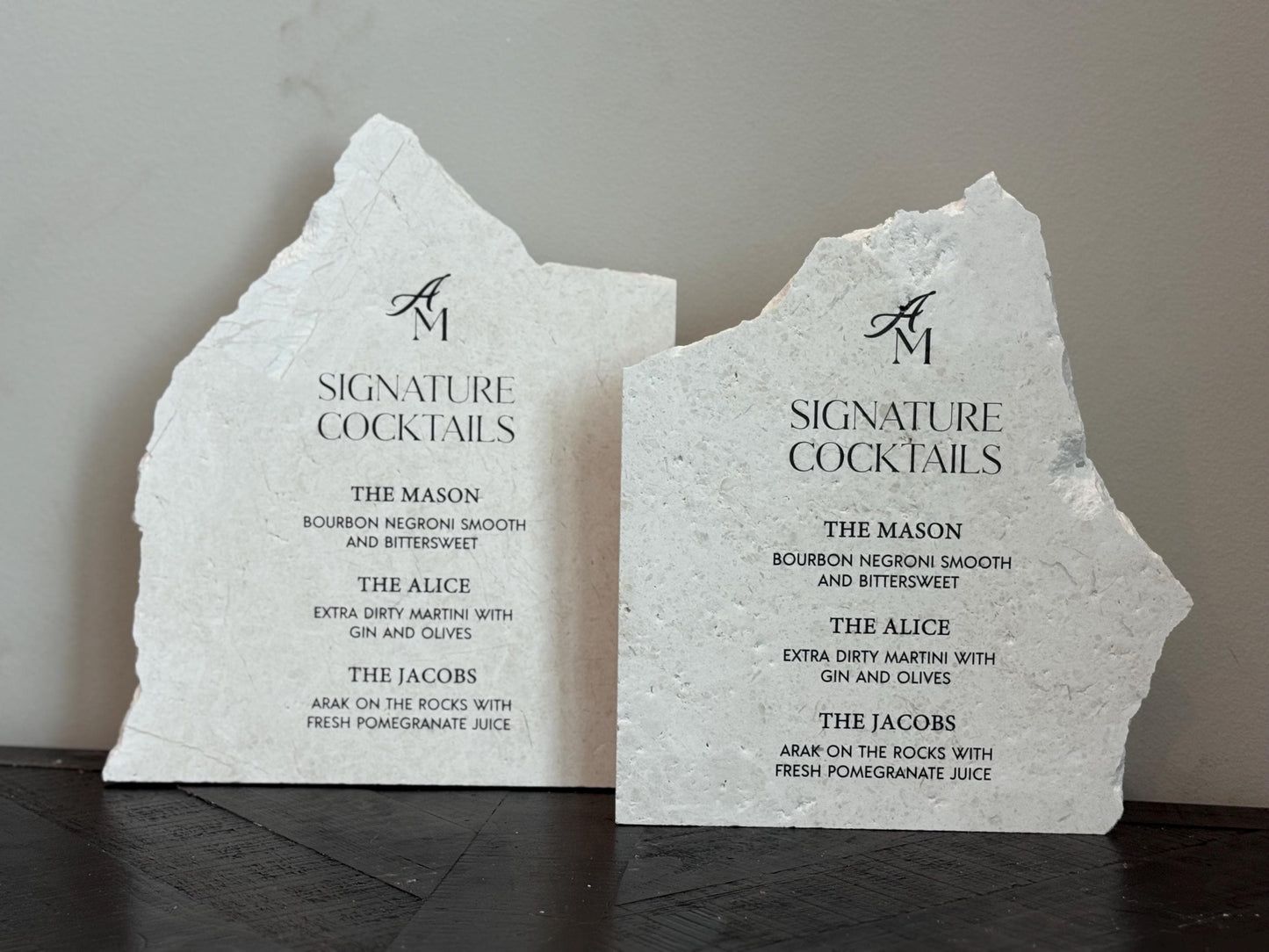 Marble Stone Bar Sign | Wedding Unique Signage | Menu sign | Drink Sign | Bar Sign | Signature Drinks