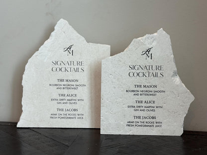 Marble Stone Bar Sign | Wedding Unique Signage | Menu sign | Drink Sign | Bar Sign | Signature Drinks