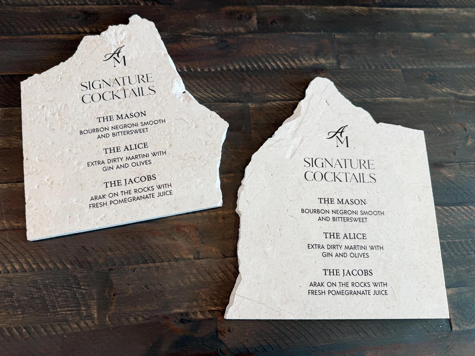 Marble Stone Bar Sign | Wedding Unique Signage | Menu sign | Drink Sign | Bar Sign | Signature Drinks