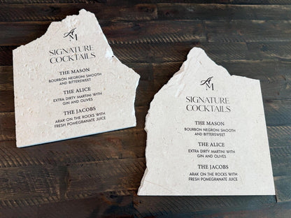 Marble Stone Bar Sign | Wedding Unique Signage | Menu sign | Drink Sign | Bar Sign | Signature Drinks