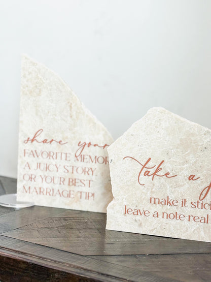 Marble Stone Bar Sign | Wedding Unique Signage | Menu sign | Drink Sign | Bar Sign | Signature Drinks