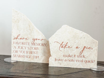 Marble Stone Bar Sign | Wedding Unique Signage | Menu sign | Drink Sign | Bar Sign | Signature Drinks