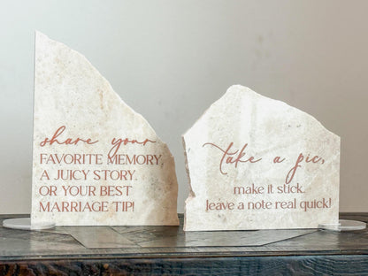 Marble Stone Bar Sign | Wedding Unique Signage | Menu sign | Drink Sign | Bar Sign | Signature Drinks