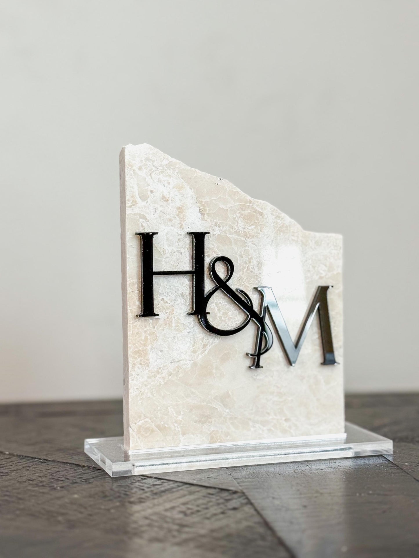 Initial Marble Stone Table Numbers | Wedding Unique Signage | Custom Layered Decor | Table Numbers | Tablescape Decor | Travertine Looking