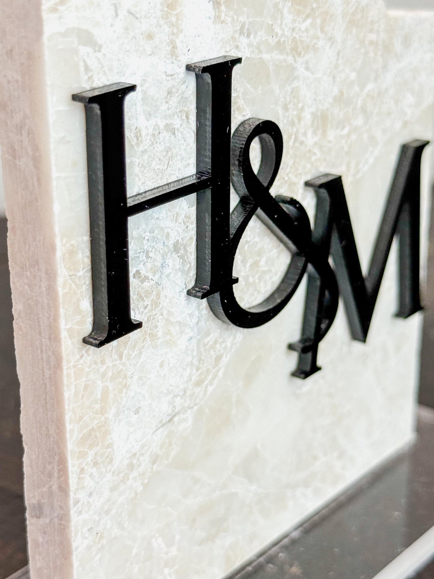 Initial Marble Stone Table Numbers | Wedding Unique Signage | Custom Layered Decor | Table Numbers | Tablescape Decor | Travertine Looking