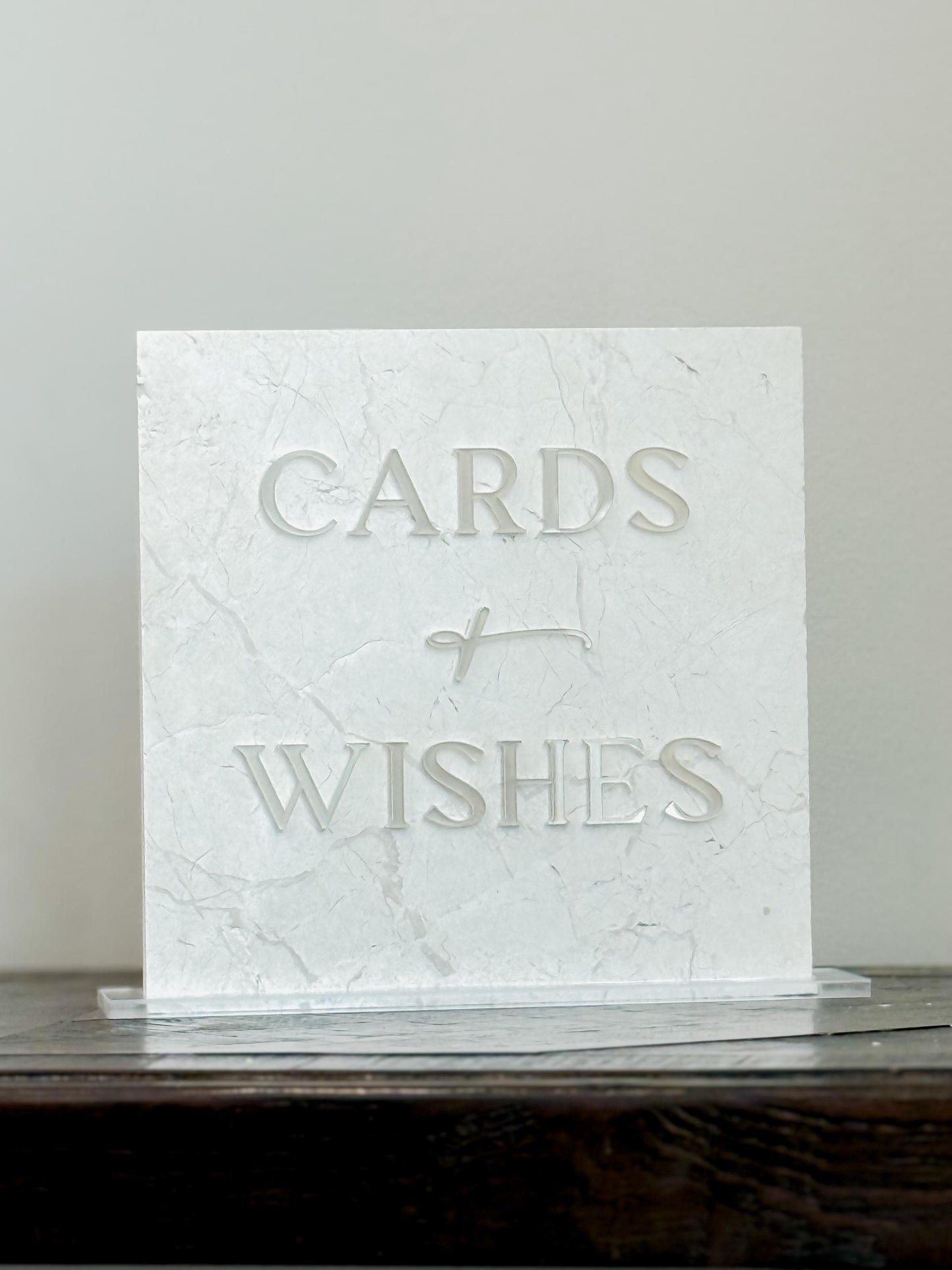 Marble 3D Cards and Wishes Table Sign | Wedding Sign | Modern Wedding Decor | Favor Sign | Party Tabletop Signs | Gold Mirror