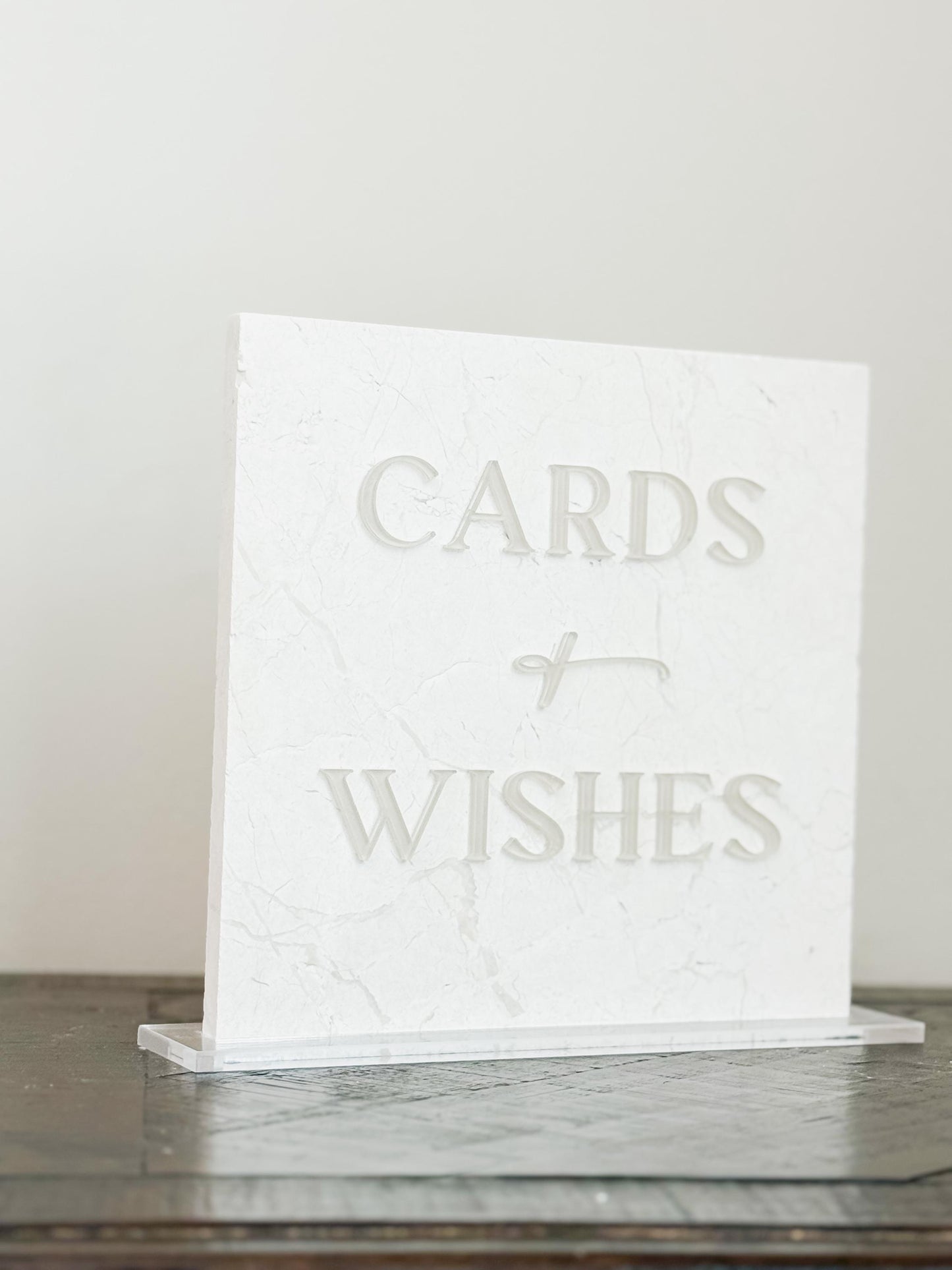 Marble 3D Cards and Wishes Table Sign | Wedding Sign | Modern Wedding Decor | Favor Sign | Party Tabletop Signs | Gold Mirror