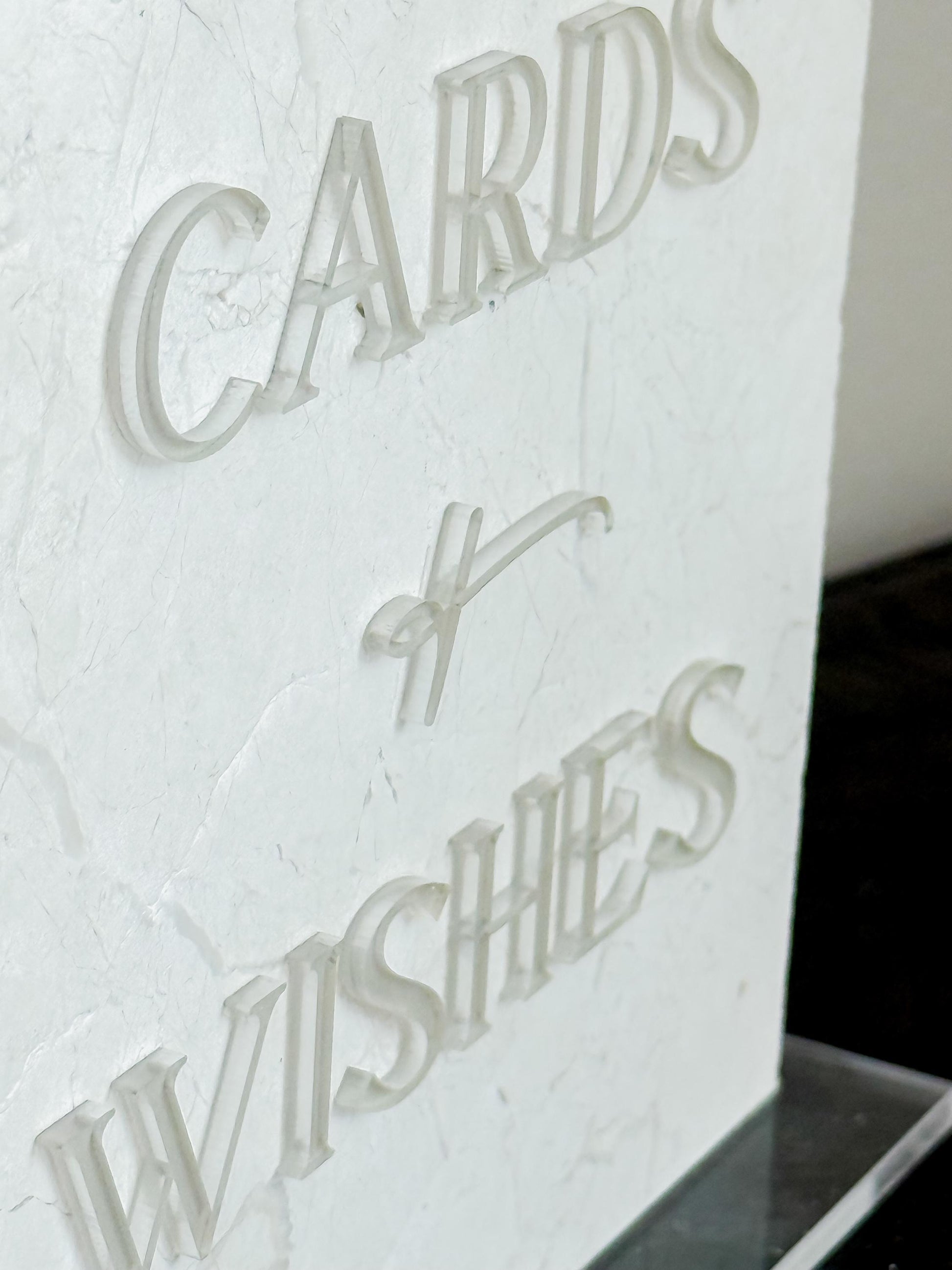 Marble 3D Cards and Wishes Table Sign | Wedding Sign | Modern Wedding Decor | Favor Sign | Party Tabletop Signs | Gold Mirror