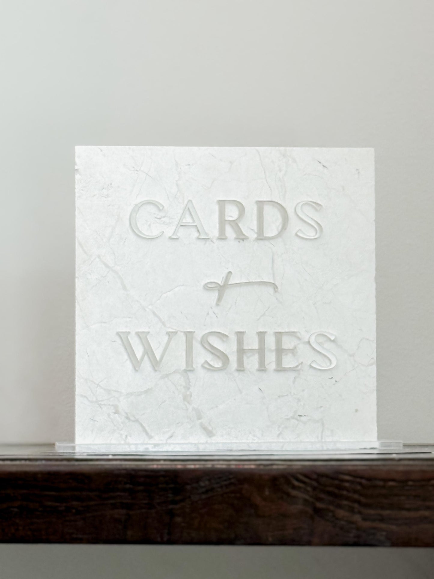 Marble 3D Cards and Wishes Table Sign | Wedding Sign | Modern Wedding Decor | Favor Sign | Party Tabletop Signs | Gold Mirror